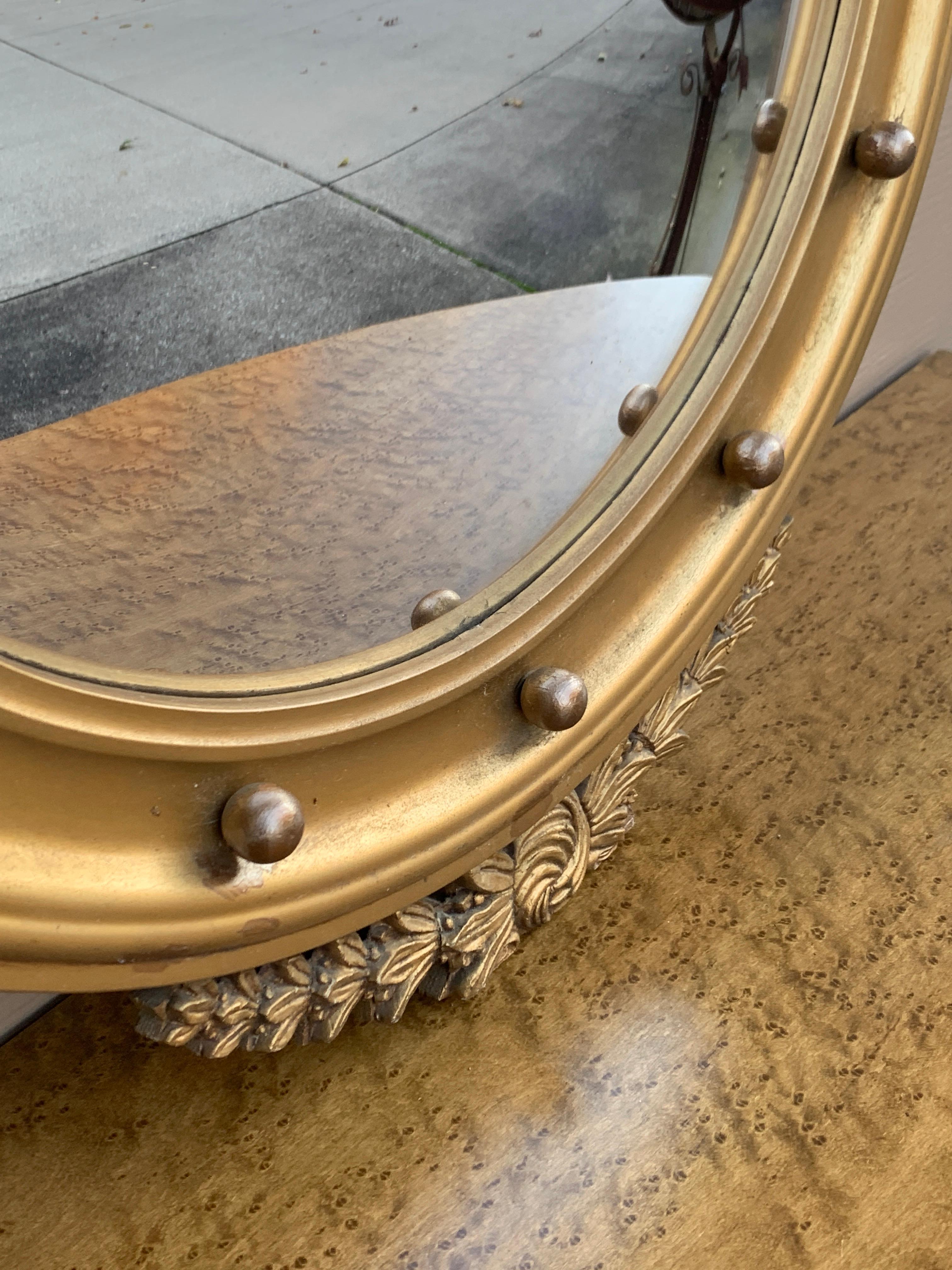 American Federal Giltwood Eagle Bullseye Convex Mirror For Sale 4