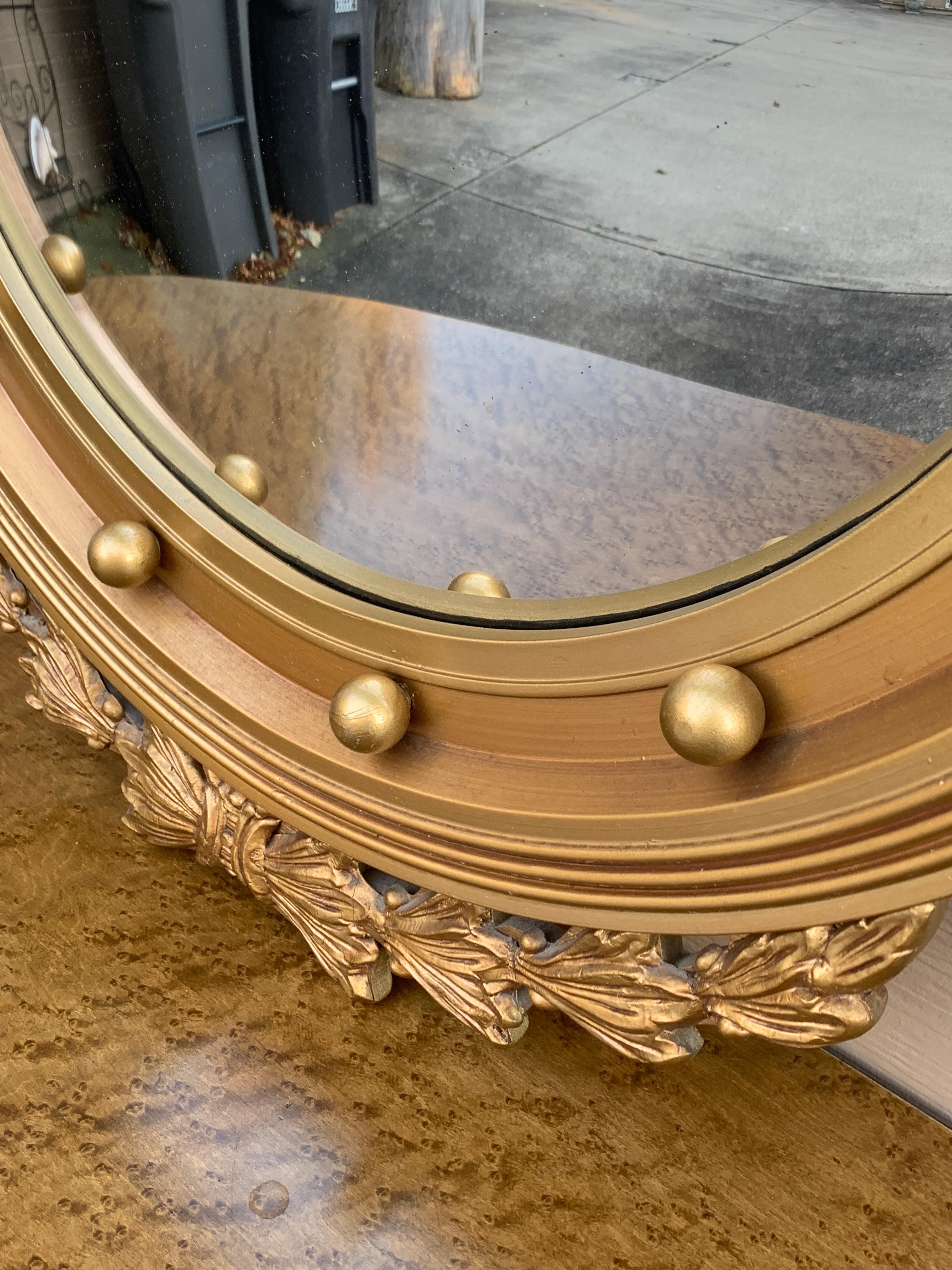 American Federal Giltwood Eagle Bullseye Convex Mirror For Sale 4