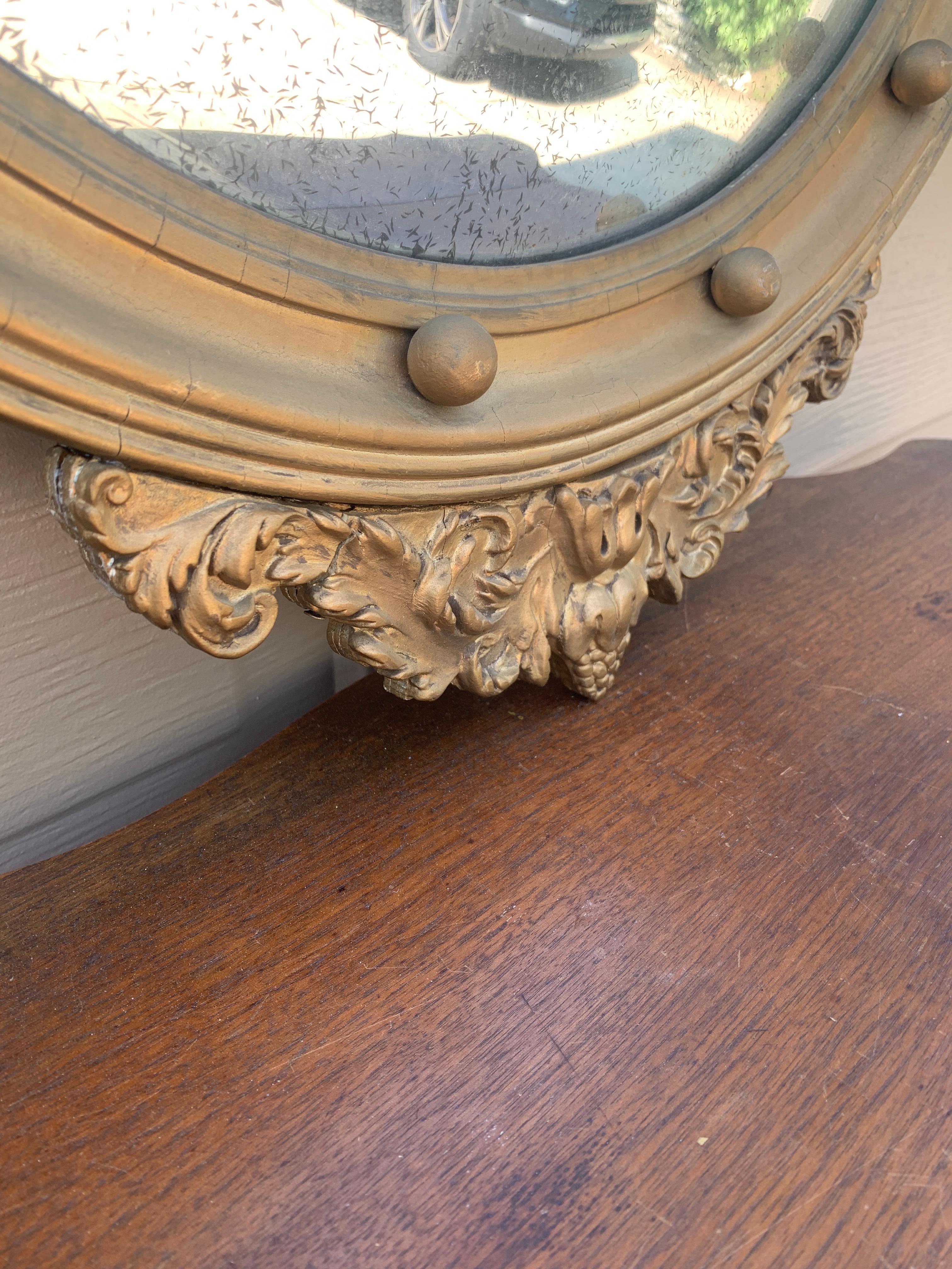 American Federal Giltwood Eagle Bullseye Convex Mirror 5