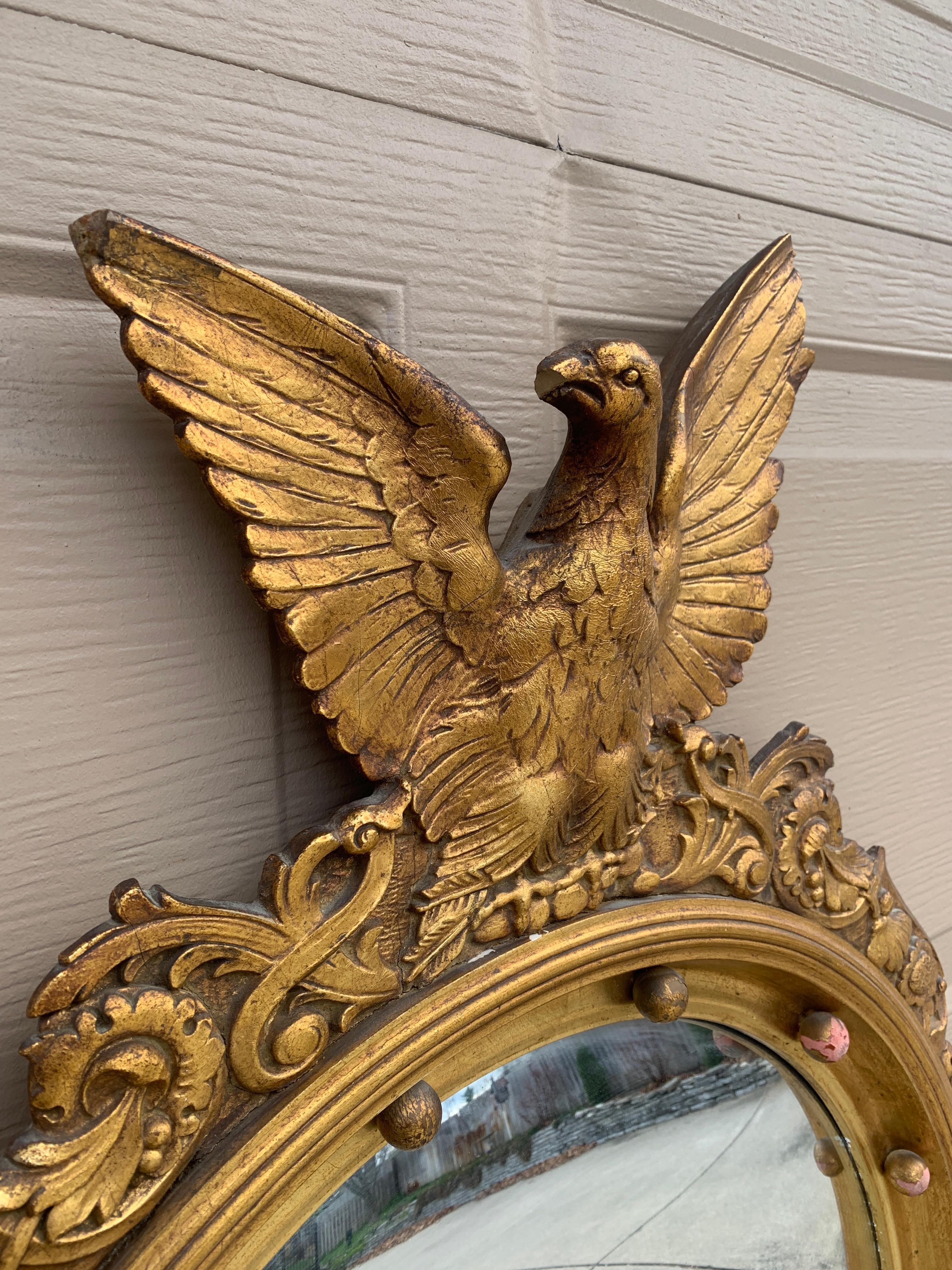 American Federal Giltwood Eagle Bullseye Konvexspiegel im Angebot 3