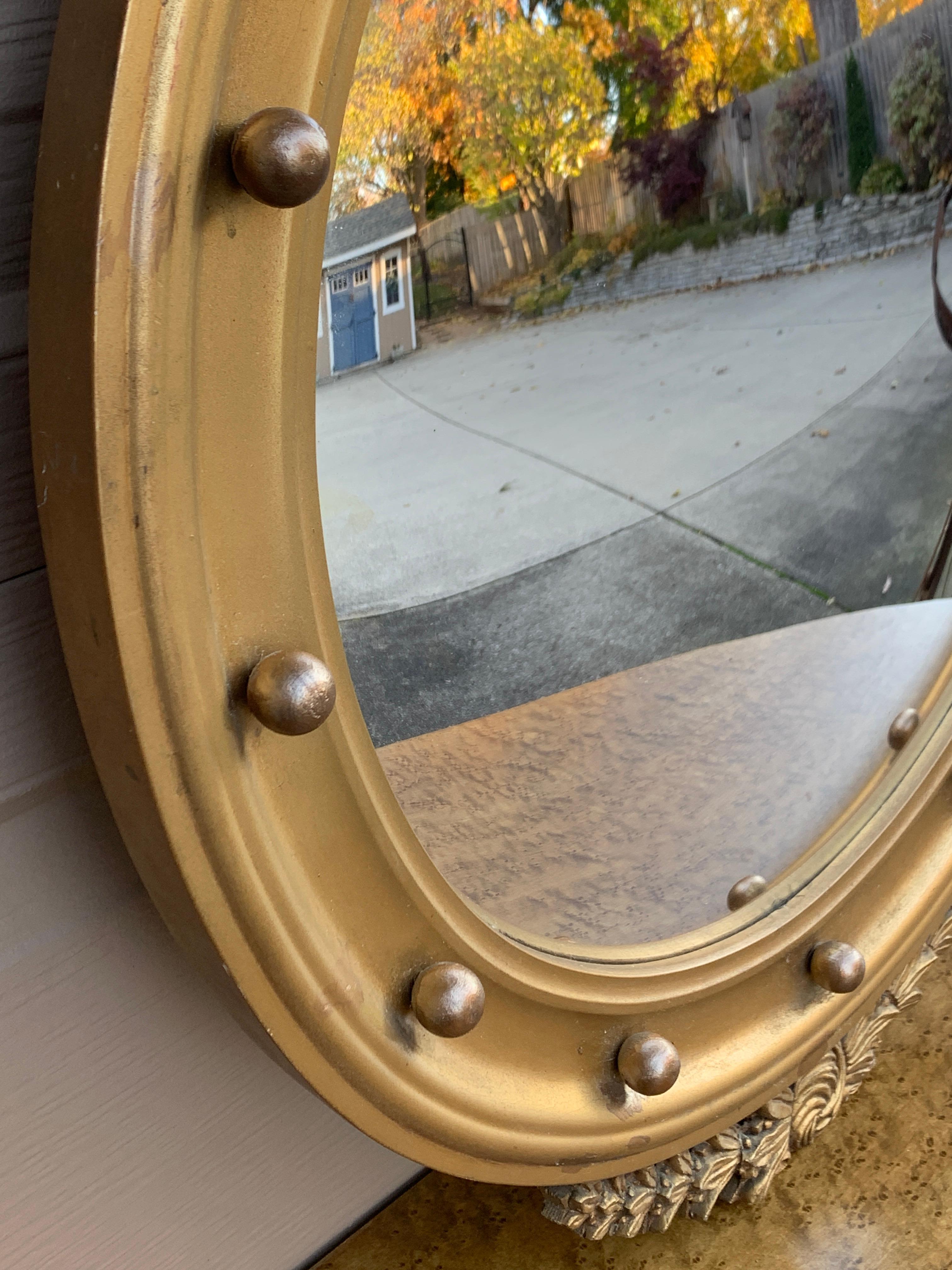 American Federal Giltwood Eagle Bullseye Convex Mirror For Sale 5