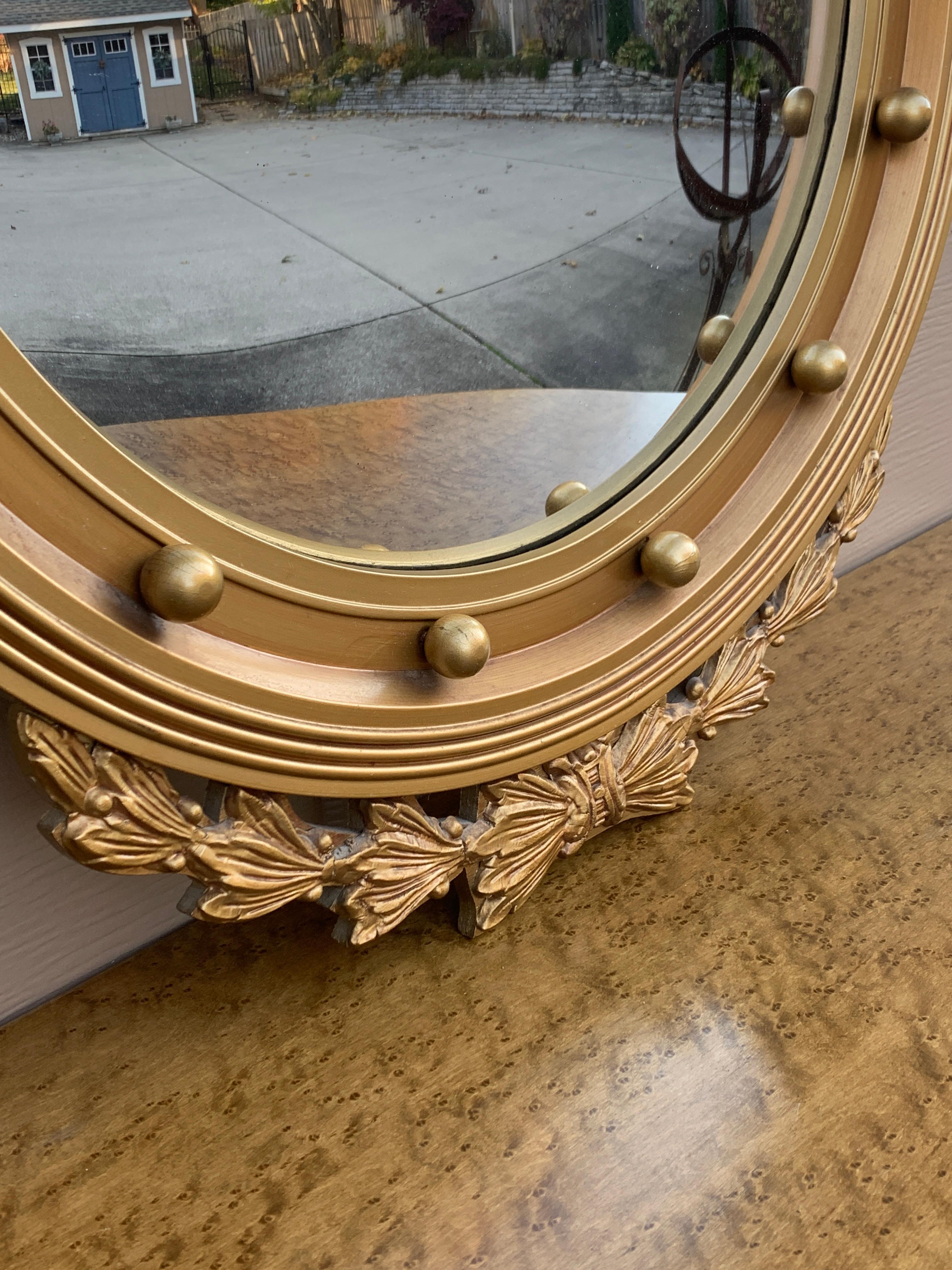 American Federal Giltwood Eagle Bullseye Convex Mirror For Sale 5