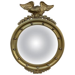 American Federal Giltwood Eagle Bullseye Convex Mirror