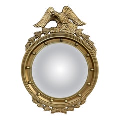 American Federal Giltwood Eagle Bullseye Convex Mirror American Federal Giltwood Eagle Bullseye Convex Mirror