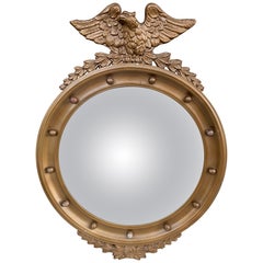 American Federal Giltwood Eagle Bullseye Convex Mirror