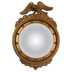 American Federal Giltwood Eagle Bullseye Convex Mirror