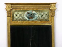 American Federal Giltwood Églomisé Antique Pier Mirror, circa 1805-1815