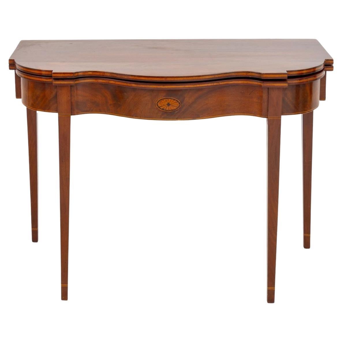 American Federal Inlaid Mahogany Card Table, 1800