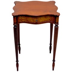 American Federal Inlaid Mahogany Work Table, New England