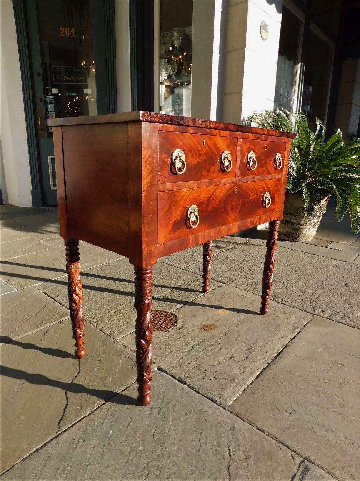 American Federal Mahogany Acanthus Server with Original Brasses, Boston, C. 1815 1