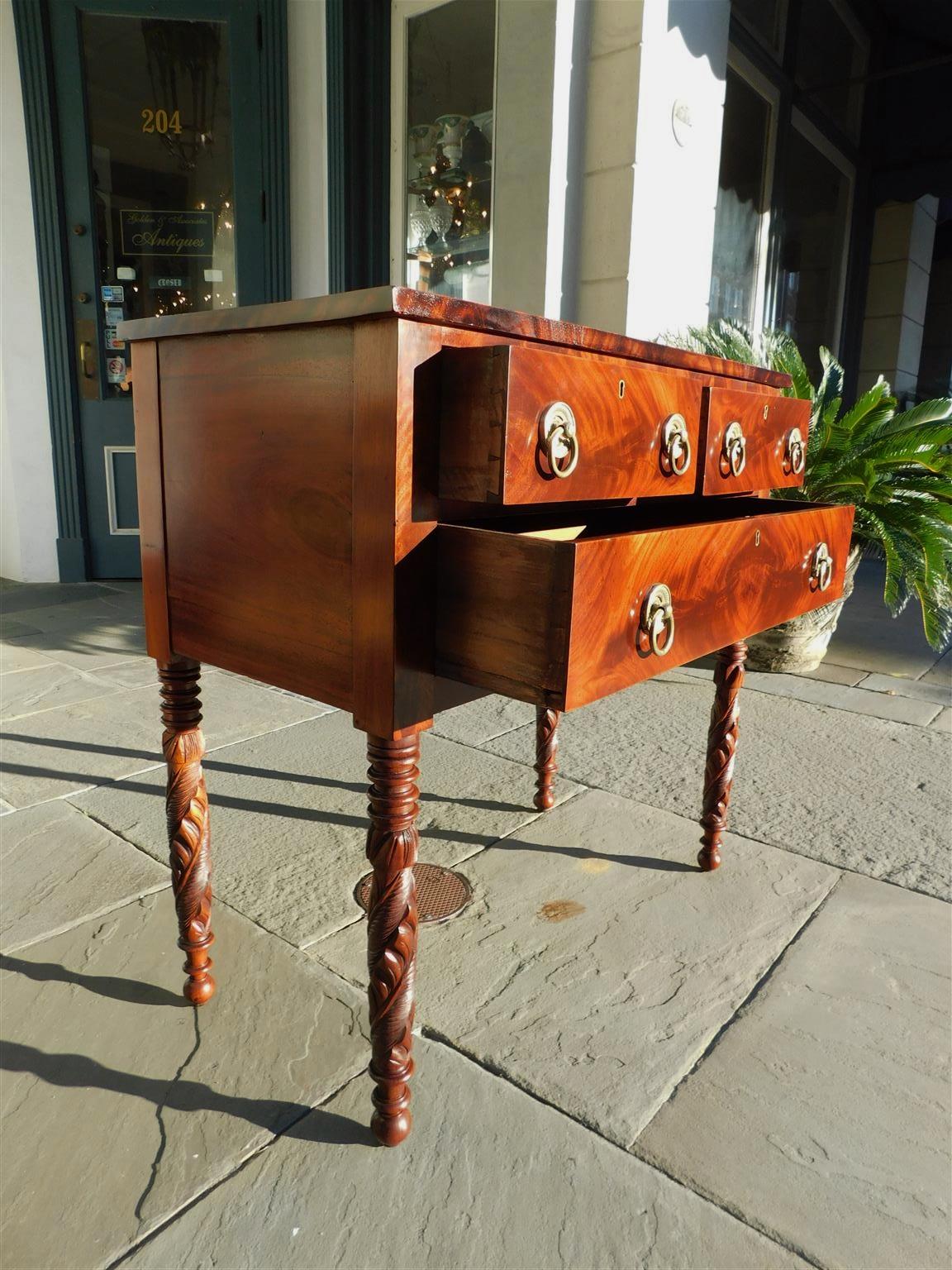 American Federal Mahogany Acanthus Server with Original Brasses, Boston, C. 1815 2