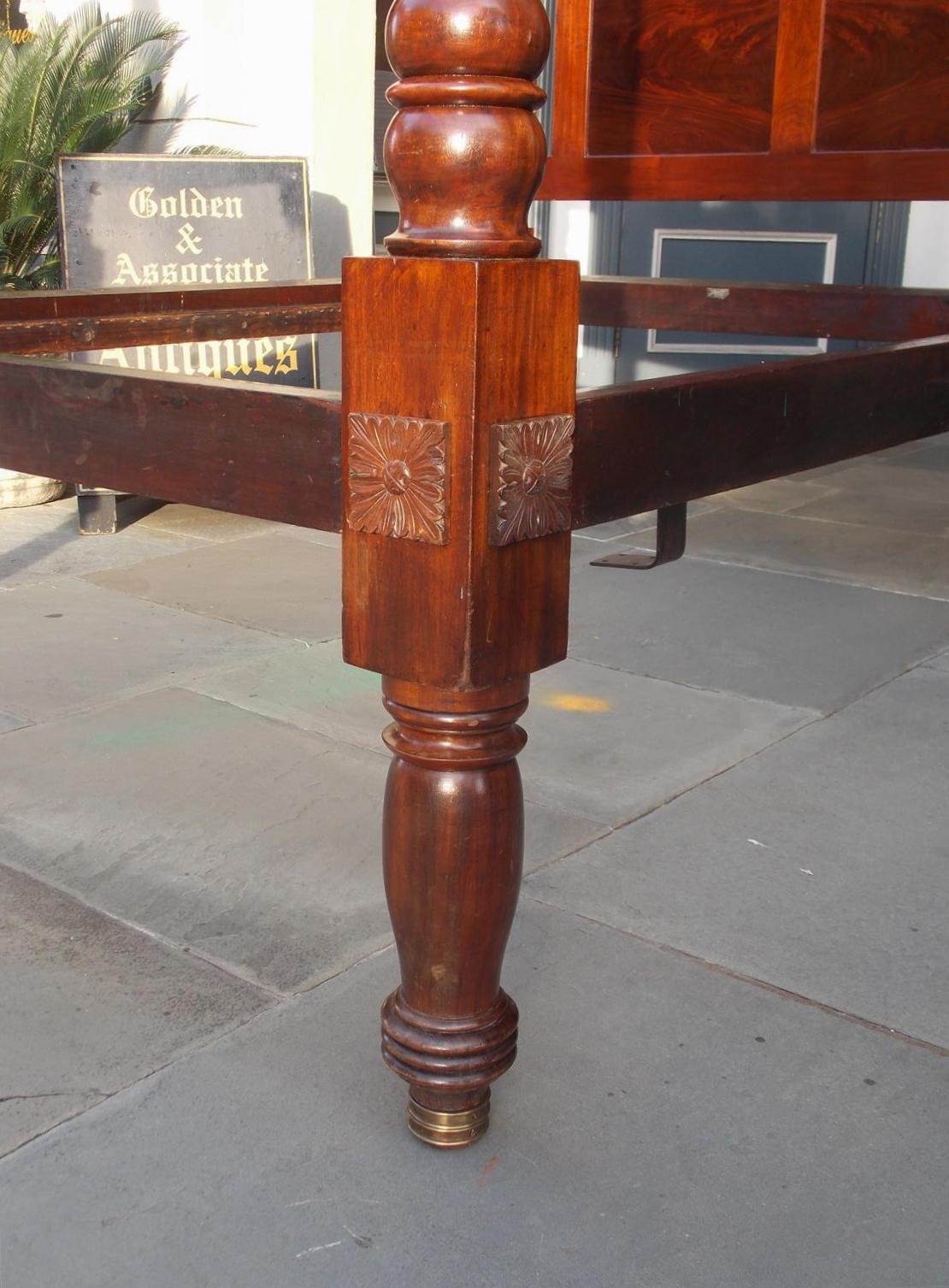 American Federal Mahogany Barley Twist & Foliage Four Poster Bed NY, Circa 1815 3