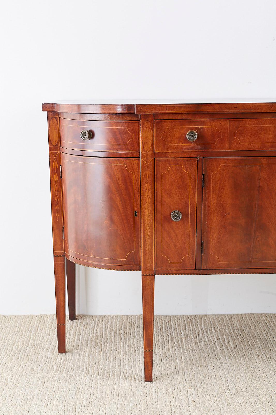 19th Century American Federal Mahogany Bow Front Sideboard