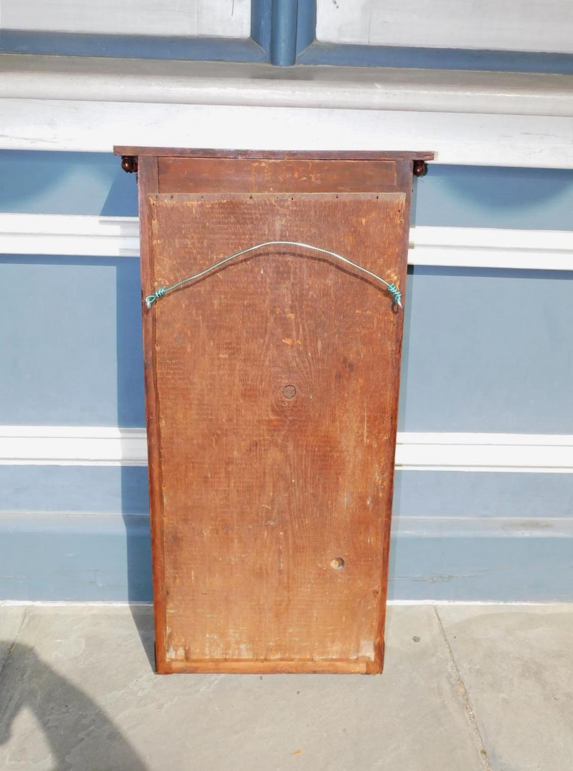 American Federal Mahogany Églomisé Barley Twist and Acorn Wall Mirror, C. 1815 For Sale 1