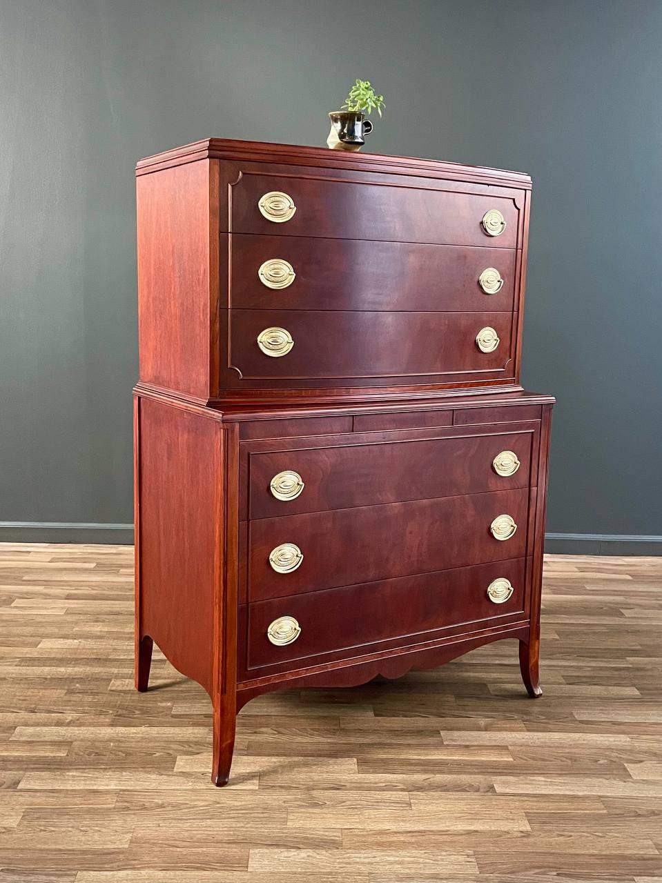 Materials: Mahogany Wood, Brass Pulls
Style: American Federal