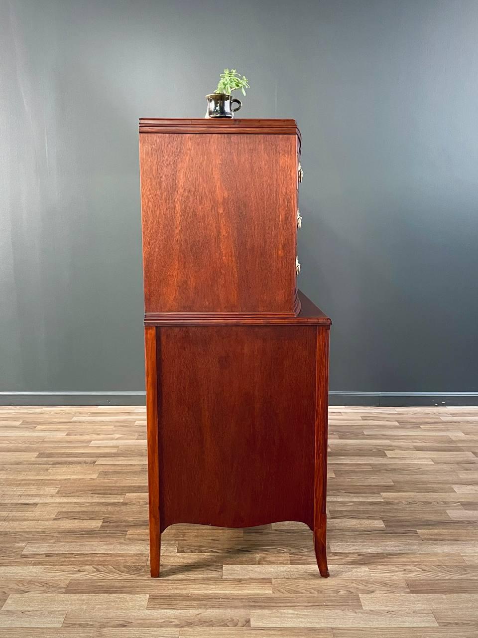 American Federal Mahogany Highboy Dresser 1