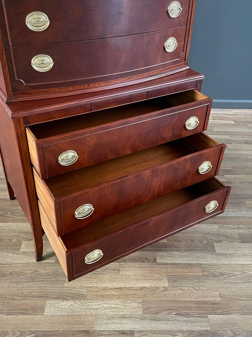 American Federal Mahogany Highboy Dresser 2