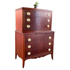 American Federal Mahogany Highboy Dresser