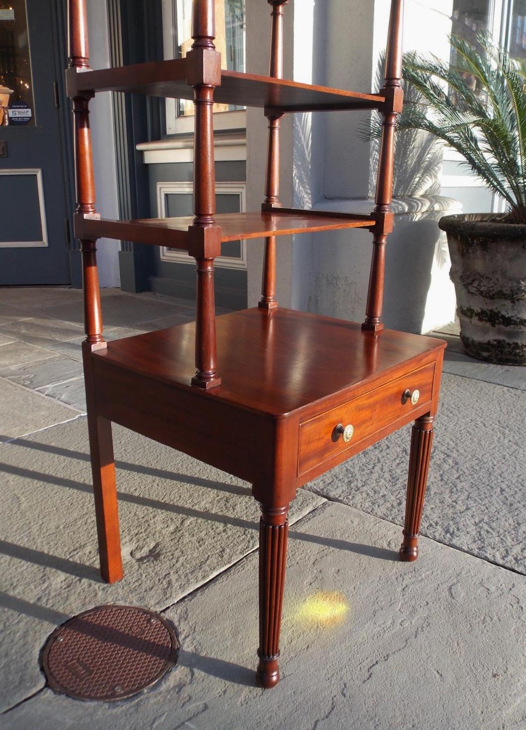 American Federal Mahogany Hinged Five-Tiered One-Drawer Étagère, Balt. C. 1810 1