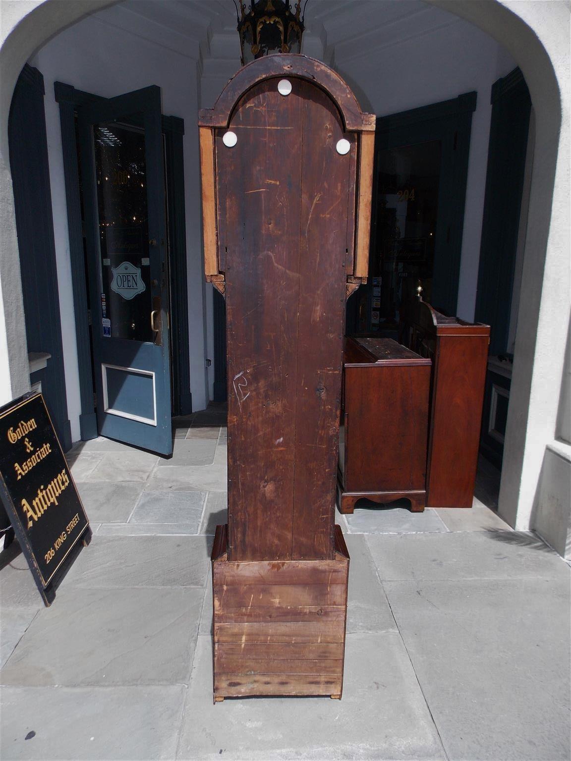 American Federal Mahogany Inlaid and Painted Tall Case Clock, Circa 1815 8