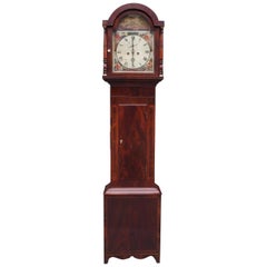 American Federal Mahogany Inlaid and Painted Tall Case Clock, Circa 1815