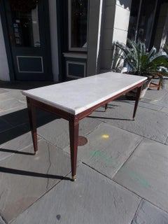 American Federal Mahogany Marble Top Satinwood & Ebony Inlaid Console, C. 1790