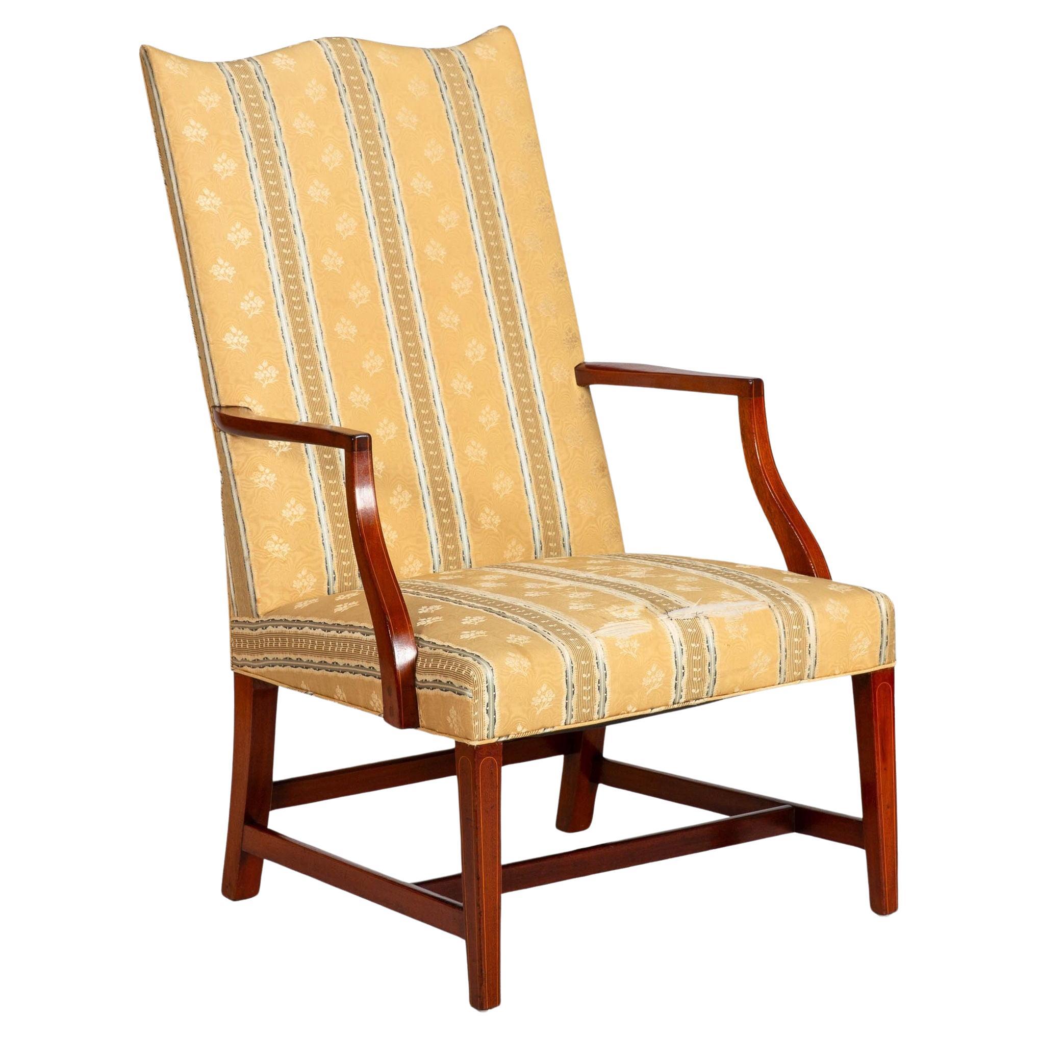 American Federal Mahogany “Martha Washington” Lolling Armchair ca. 1800 For Sale