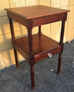 American Federal Mahogany Single Drawer Two-Tier Side Table, C. 1800s