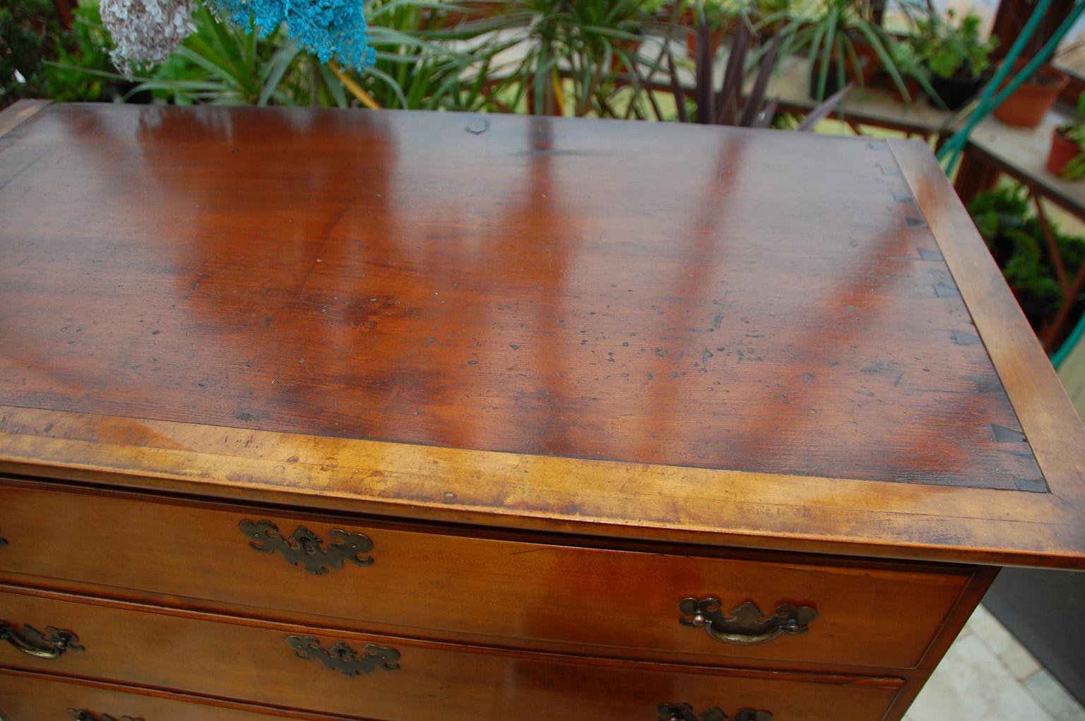 18th Century American Federal Period Chippendale Maple Tall Chest of Six Graduated Drawers