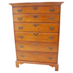 American Federal Period Chippendale Maple Tall Chest of Six Graduated Drawers