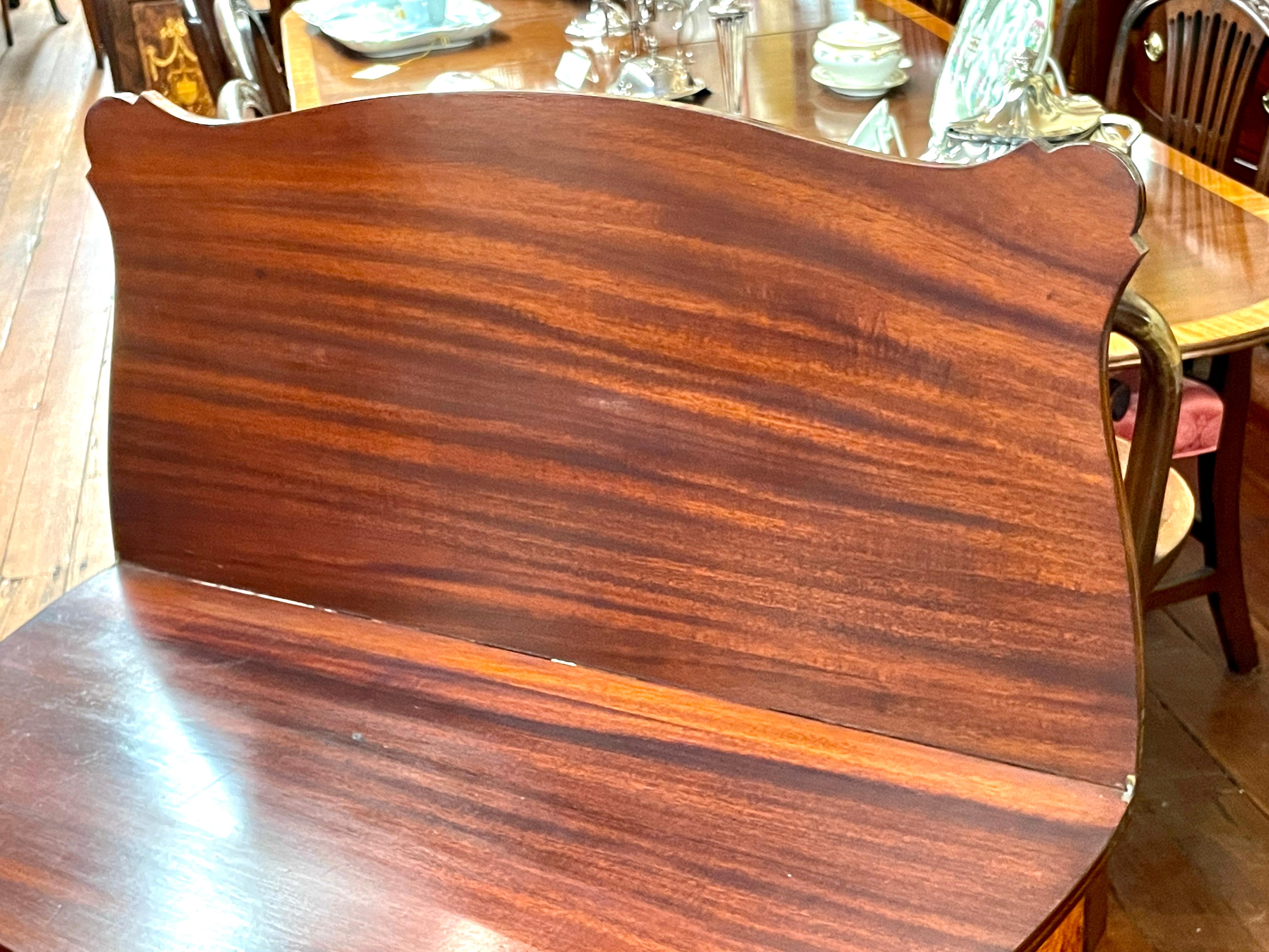 American Federal Period Mahogany Serpentine Sheraton Style Flap-Top Games Table 1