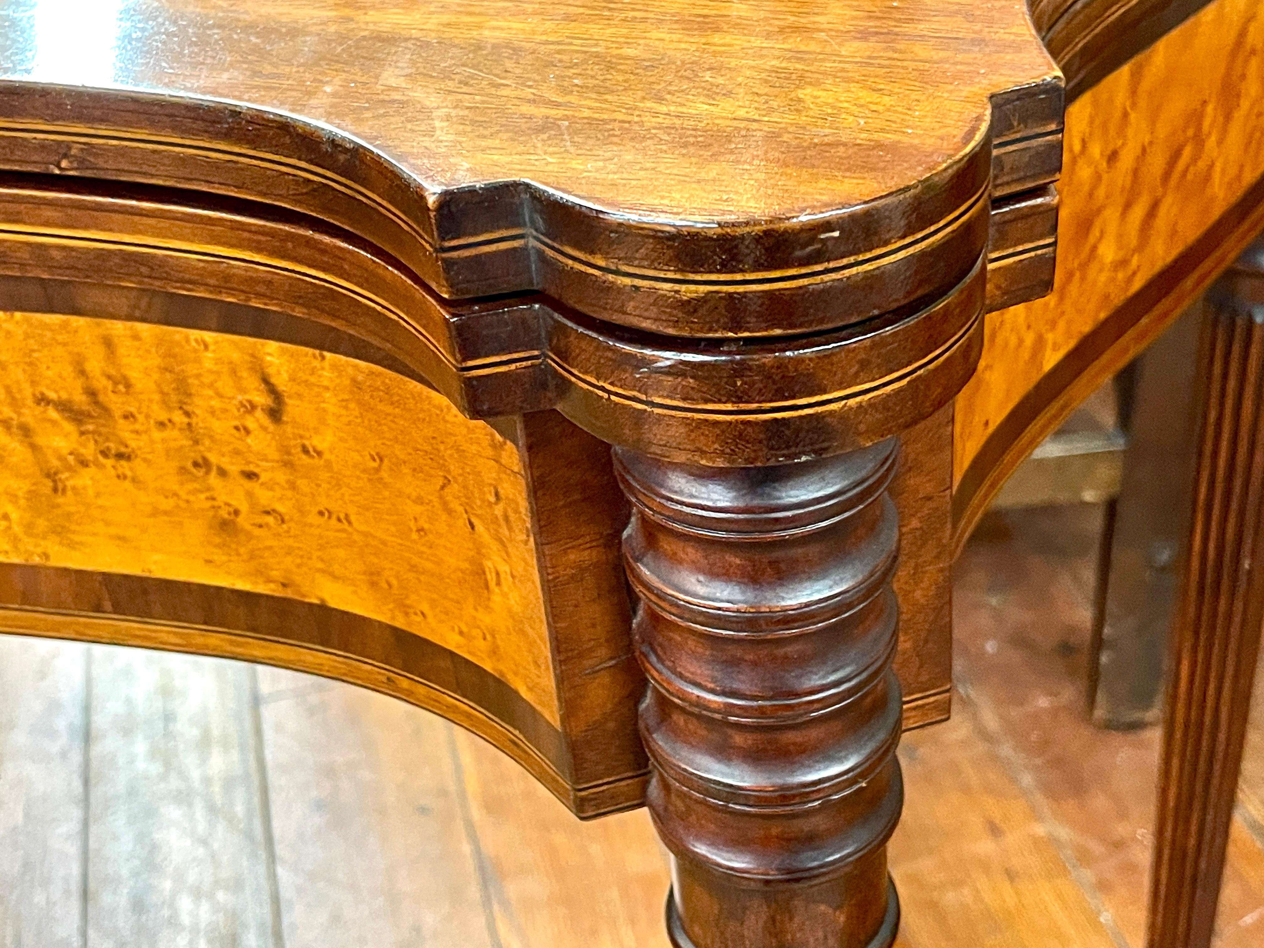 American Federal Period Mahogany Serpentine Sheraton Style Flap-Top Games Table 3