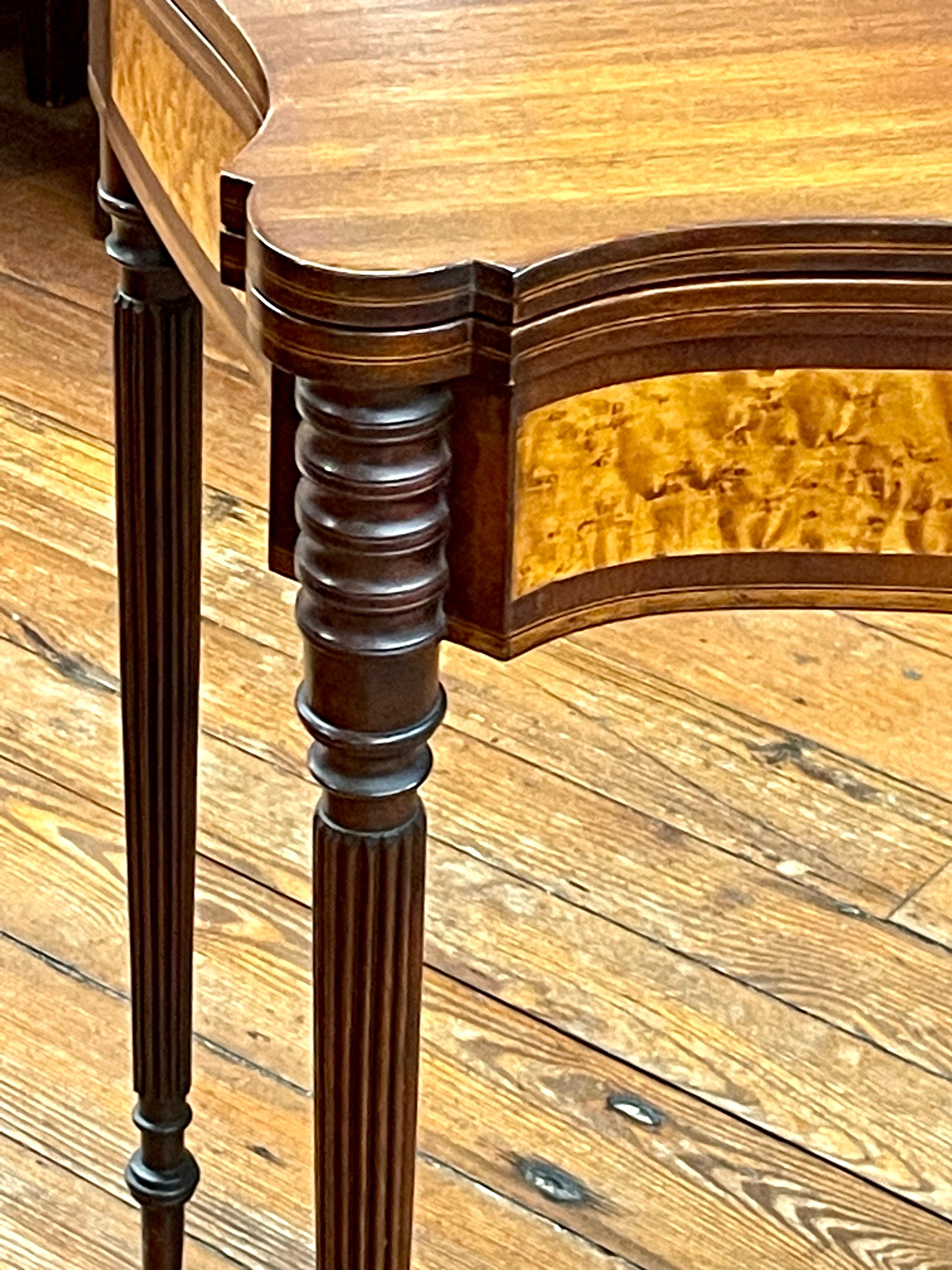 American Federal Period Mahogany Serpentine Sheraton Style Flap-Top Games Table 4