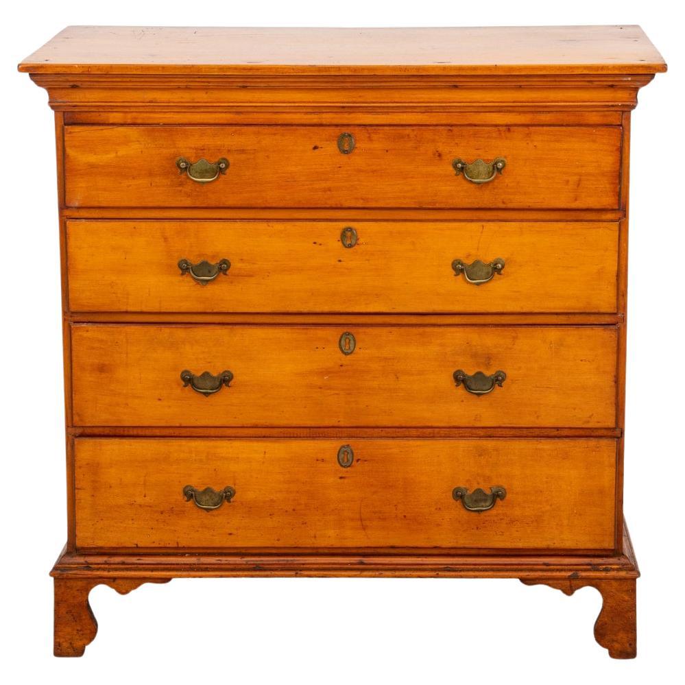 American Federal Period Maple Chest, Late 18th C For Sale