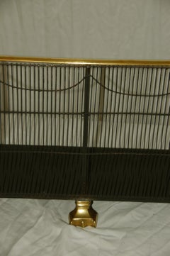 American Federal Period Wire and Brass Fender with Brass Feet