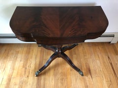 American Federal Relief Carved Mahogany Card Table, New York, circa 1810