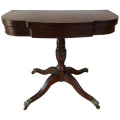 American Federal Relief Carved Mahogany Card Table, New York, circa 1810