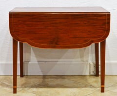 American Federal Satinwood Inlaid Mahogany Shaped Pembroke Table, Circa 1820