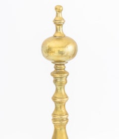 American Federal Style Brass Andirons, Pair