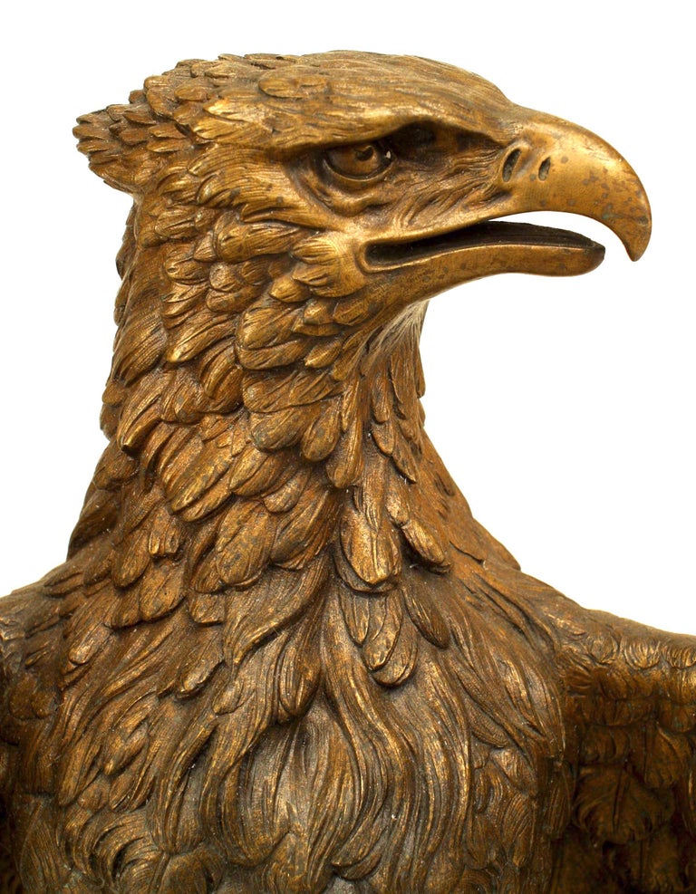 American Federal Style Bronze Eagle Base Flag Pole For Sale at 1stdibs
