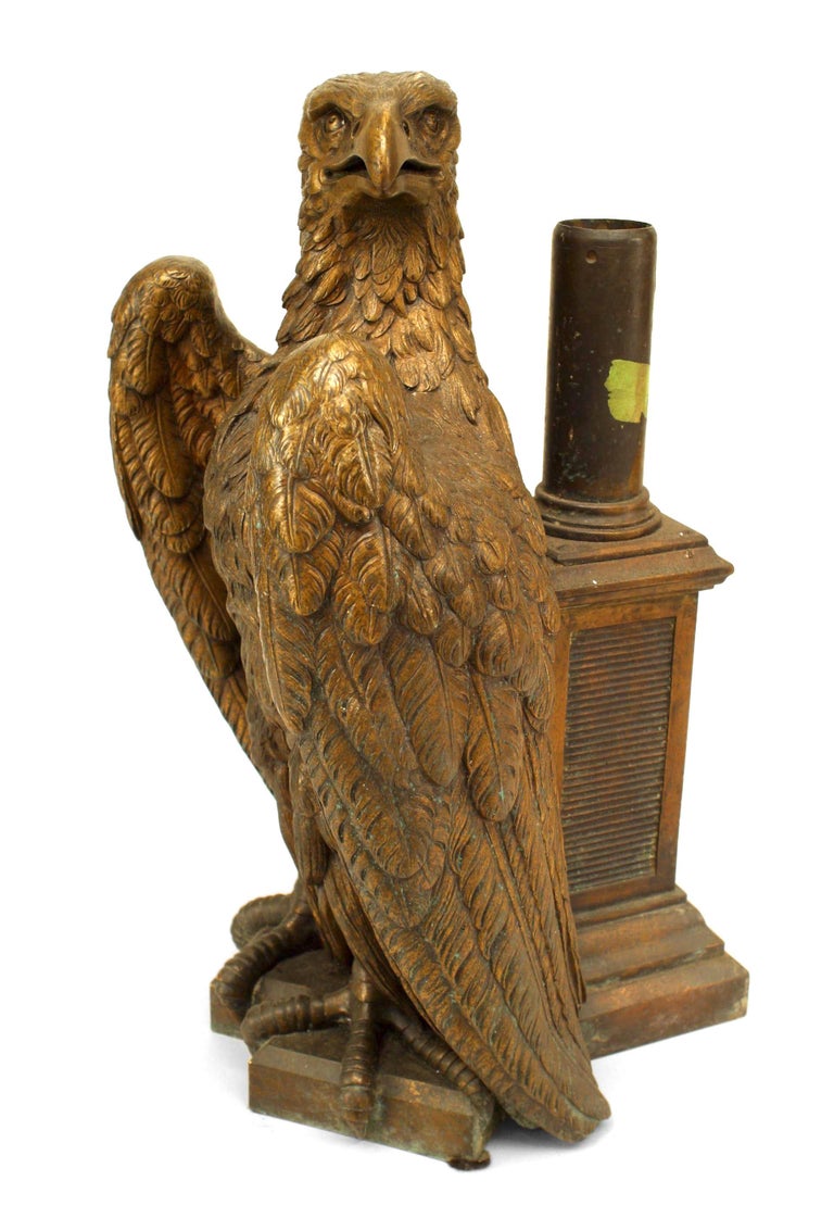 American Federal Style Bronze Eagle Base Flag Pole For Sale at 1stdibs