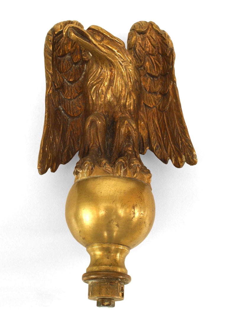 American Federal Style Bronze Eagle Base Flag Pole For Sale at 1stdibs