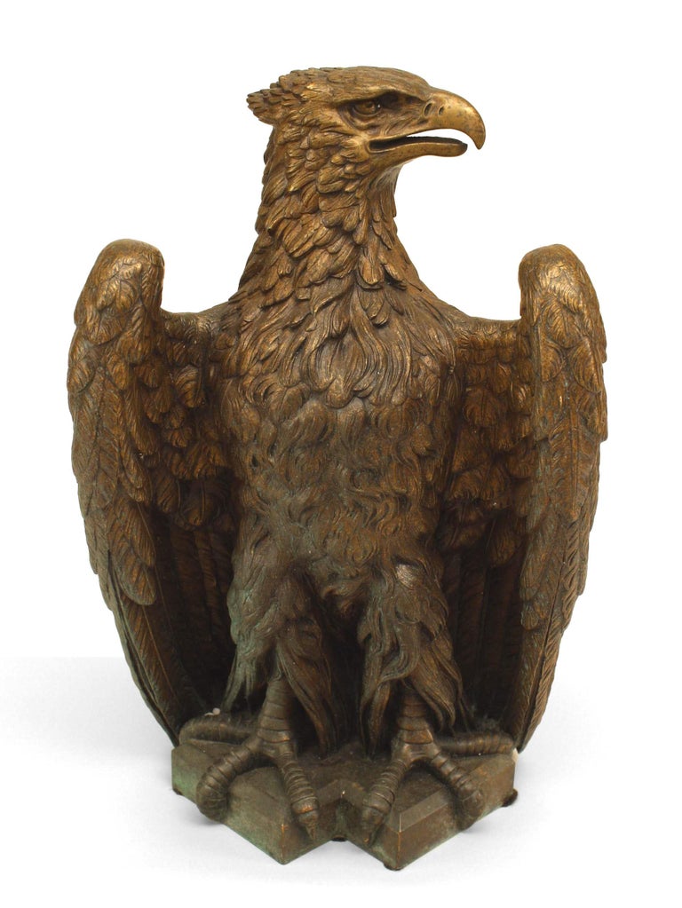 American Federal Style Bronze Eagle Base Flag Pole For Sale at 1stdibs