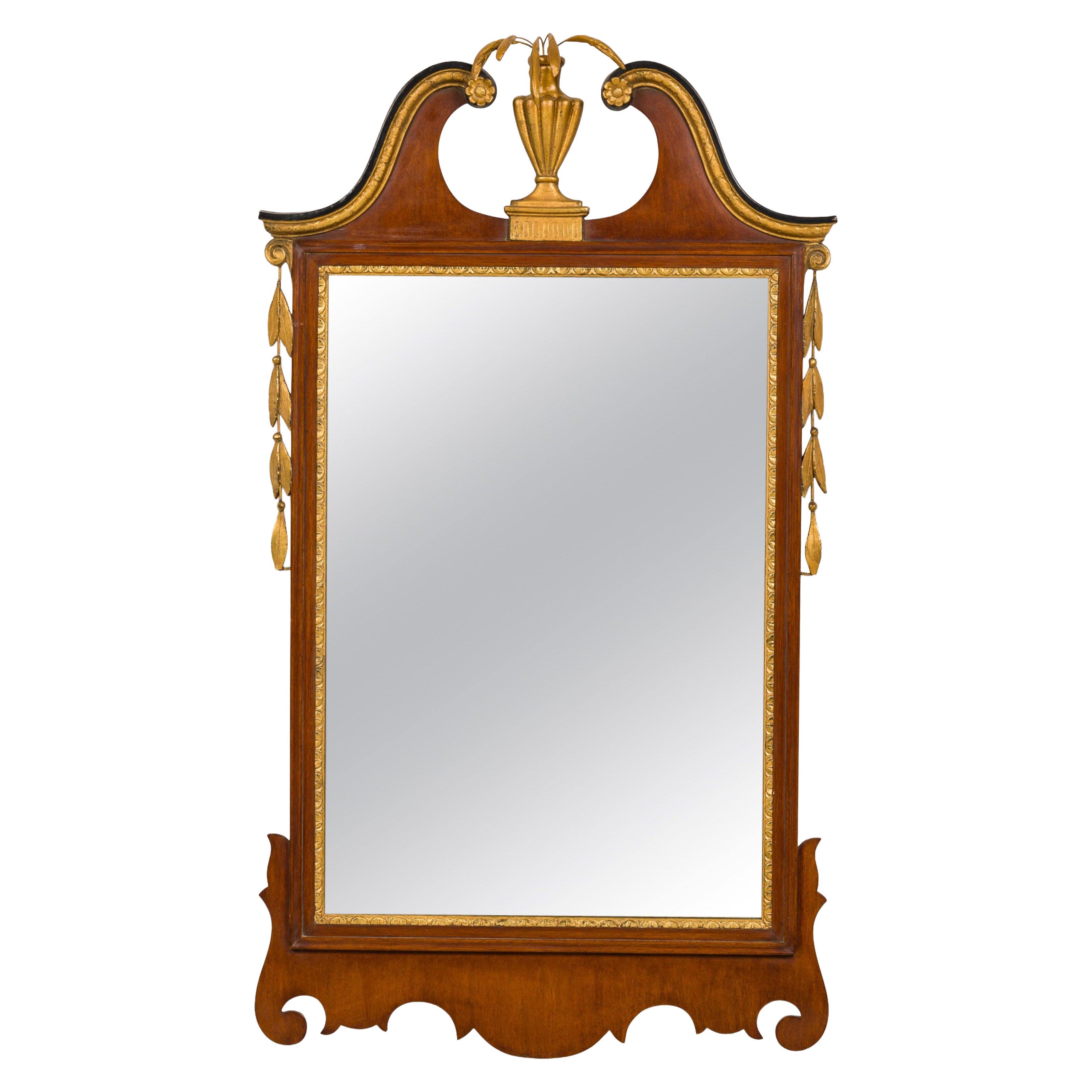 American Federal style Mahogany and Gold Wall Mirror