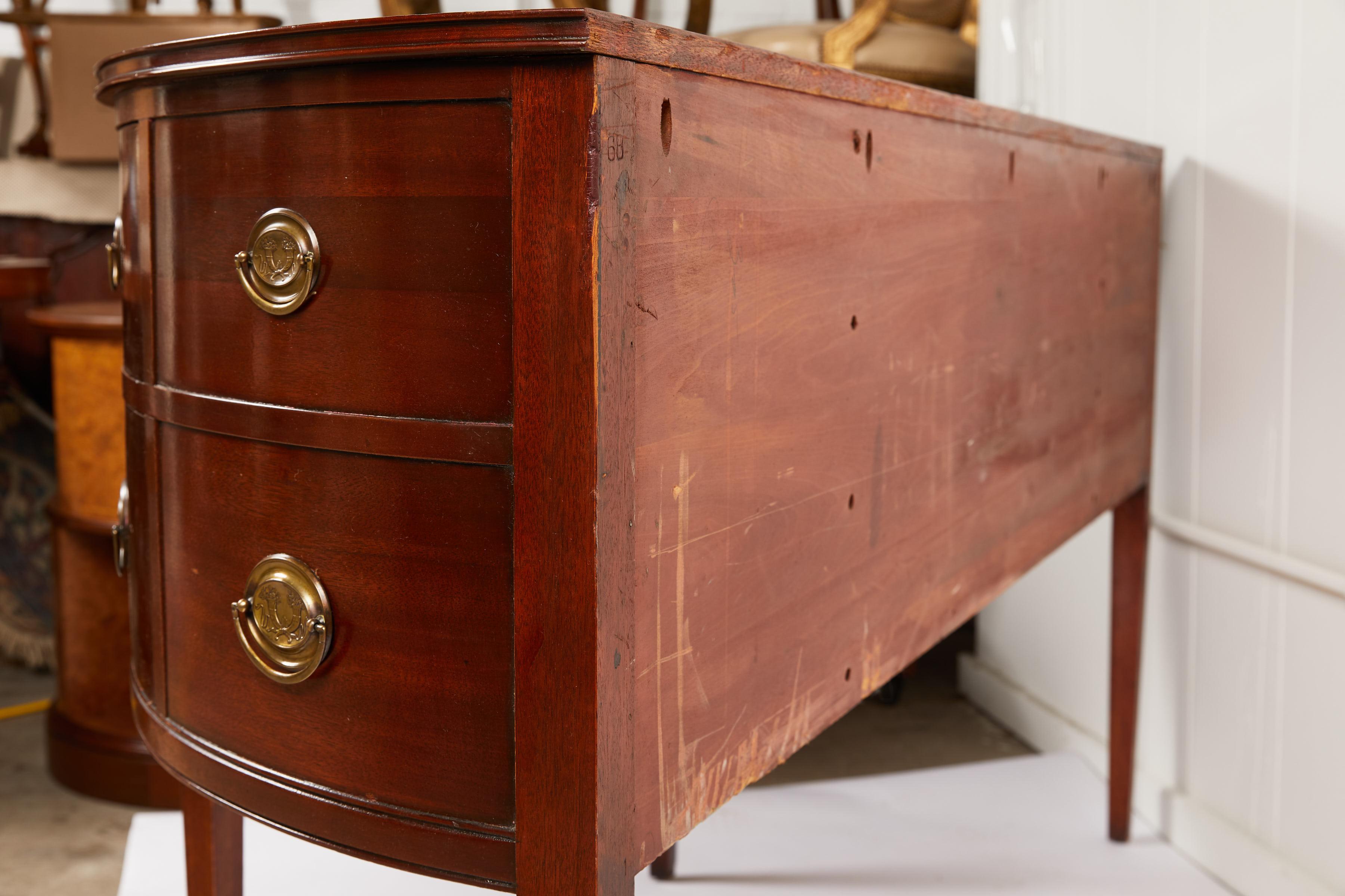 American Federal Style Mahogany Demilune Sideboard 11