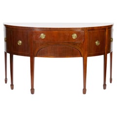 American Federal Style Mahogany Inlaid Decorated Credenzas / Sideboard