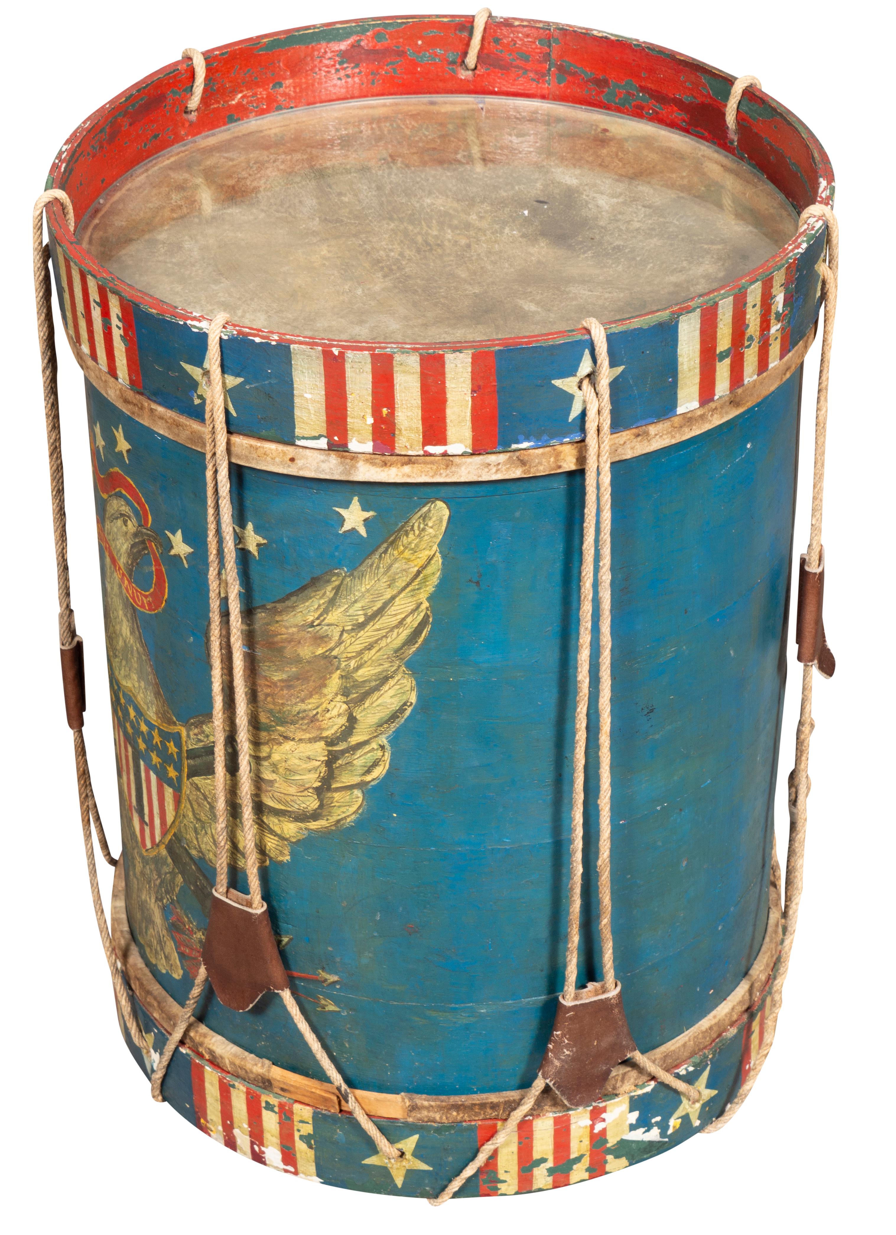 Hand-Painted American Federal Style Military Drum For Sale