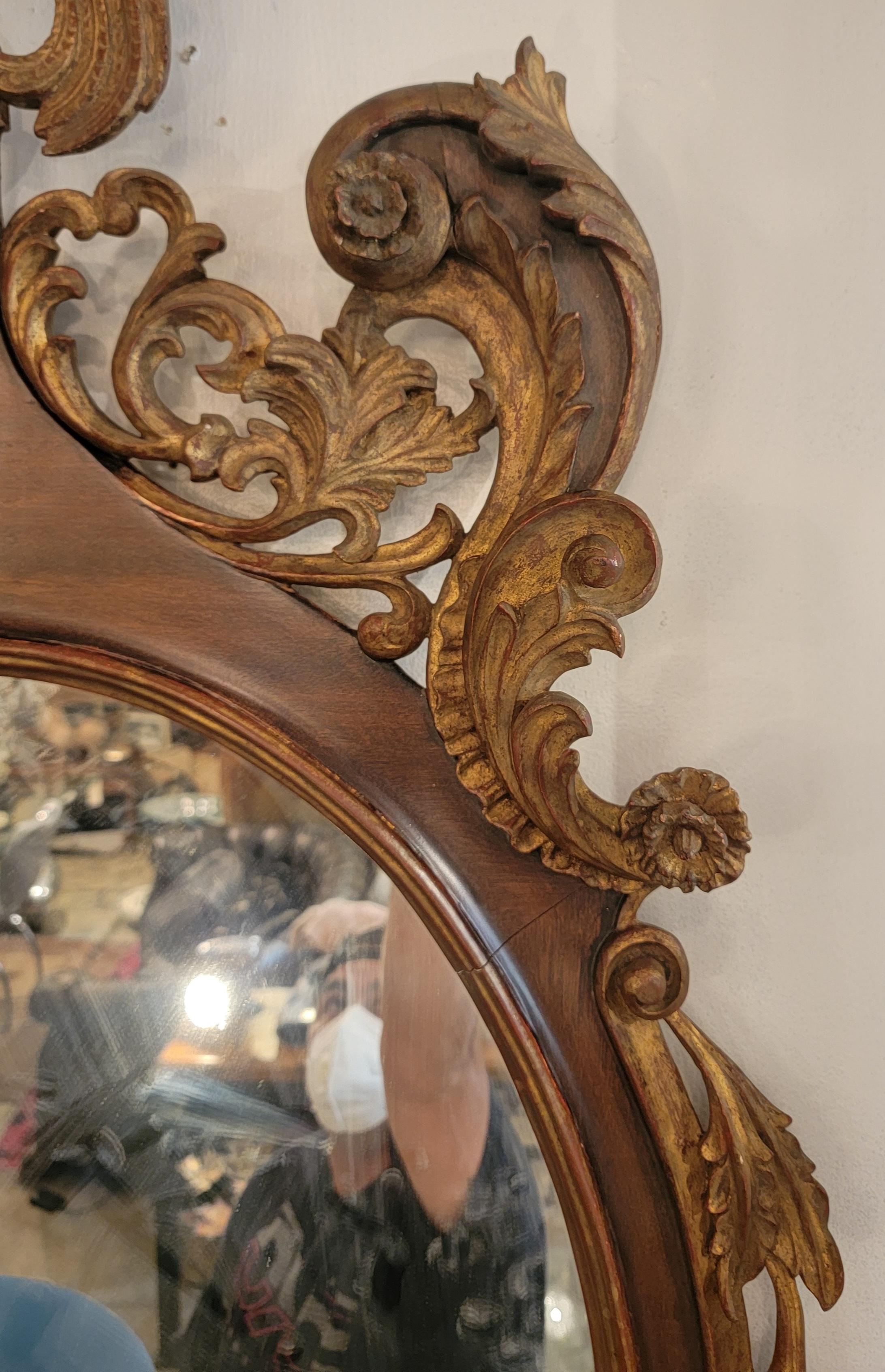 Specchio in stile Feder con anatra reale. Misure circa 5 profondità x 32 larghezza x 58 altezza
