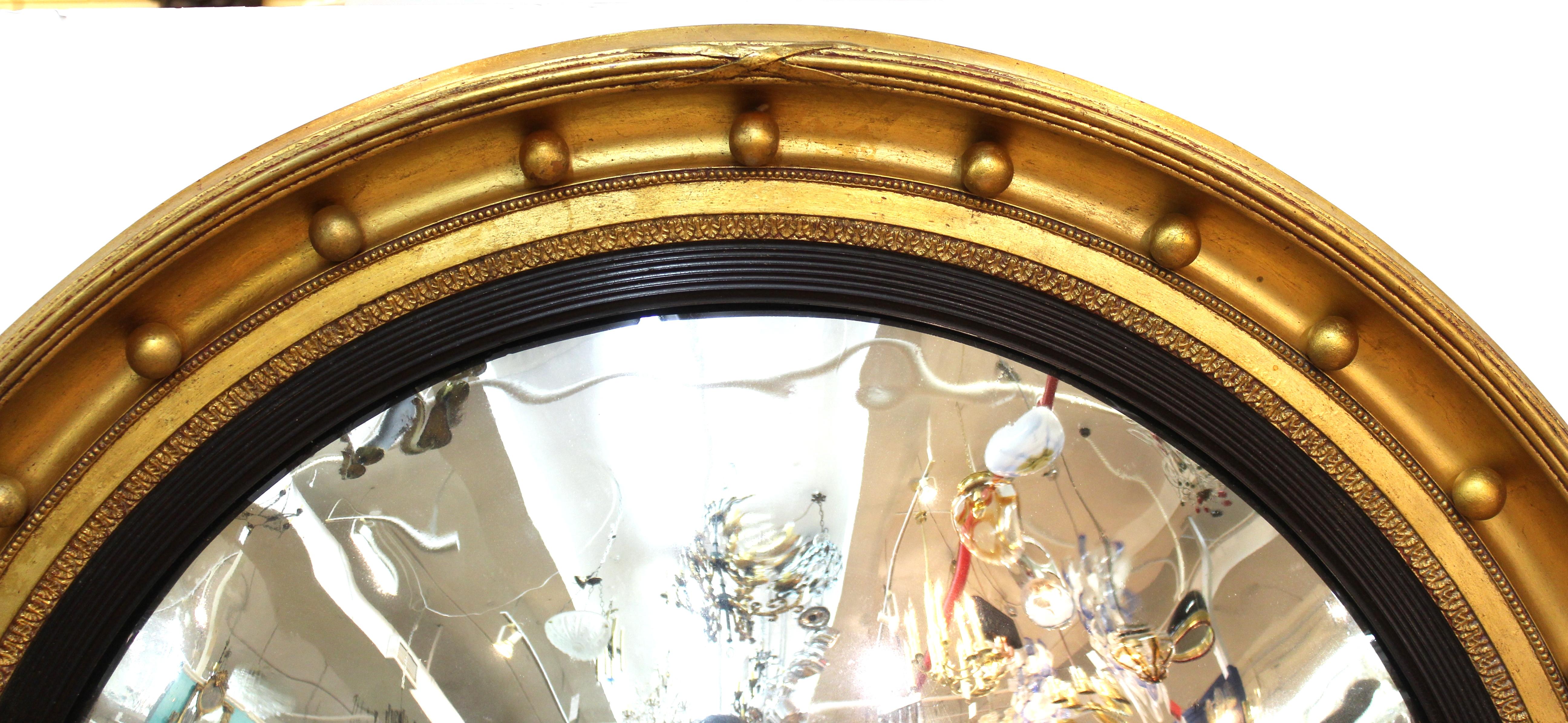 American Federal Style Monumental Convex Wall Mirrors In Good Condition In New York, NY