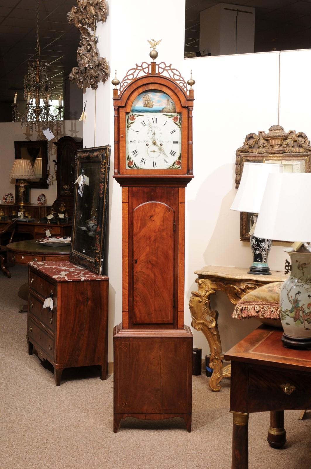 American Federal Tallcase Clock in Mahogany  For Sale 5